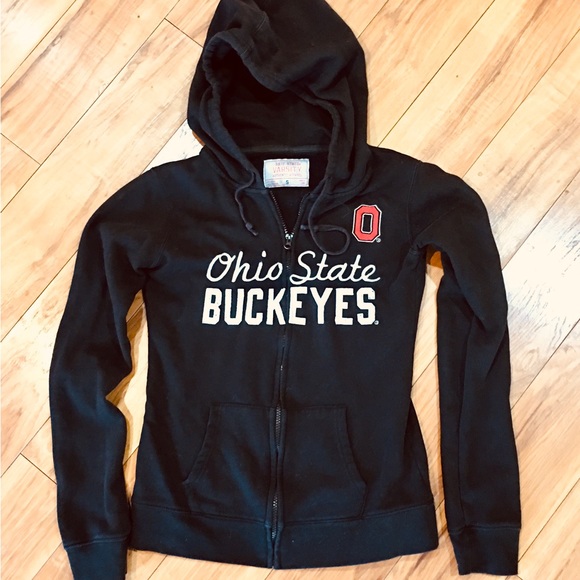 Ohio State Buckeyes college sweatshirt hoodie Brutus zip front black sma… - Picture 2 of 5